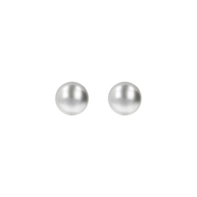 Stud earrings with a small fresh-water pearl - GREY PEARL