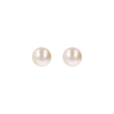 Stud earrings with a small fresh-water pearl - ROSE PEARL