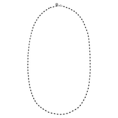Rosary Necklace in Black Spinel - 55.9CM