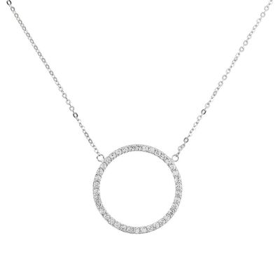 Necklace with white CZ circle