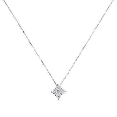 Diamond-shaped CZ pendant necklace