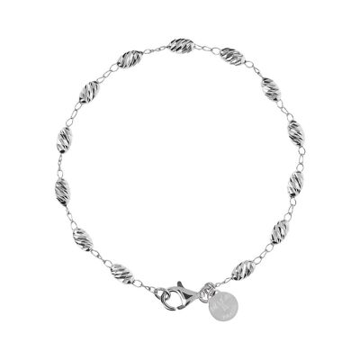 Diamond cut oval beads bracelet