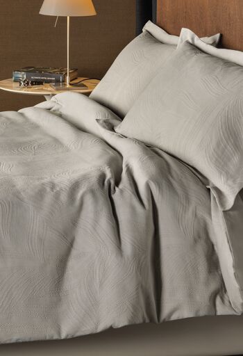 Parure de lit en jacquard de coton feuille de lin 15