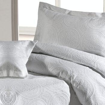 Parure de lit Stowe en coton jacquard blanc 6