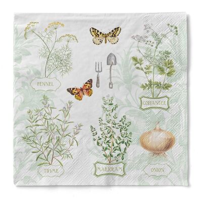 Serviette Fresh Herbs aus Tissue 33 x 33 cm, 20 Stück