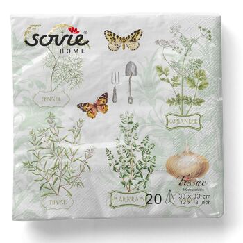 Serviette en tissu Herbes fraîches 33 x 33 cm, 20 pièces 5