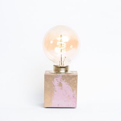 PATINATED LAMP - Pink Concrete & Golden Patina
