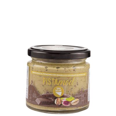 PistaMod, crème sucrée tartinable 30 % pistache avec pépites de chocolat Modica IGP