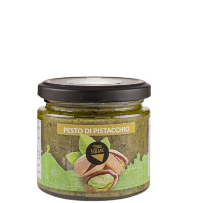 Pesto de pistache avec 65% de pistache et huile d'olive extra vierge