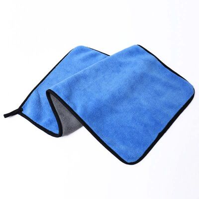 Asciugamano per cani in microfibra blu/grigio