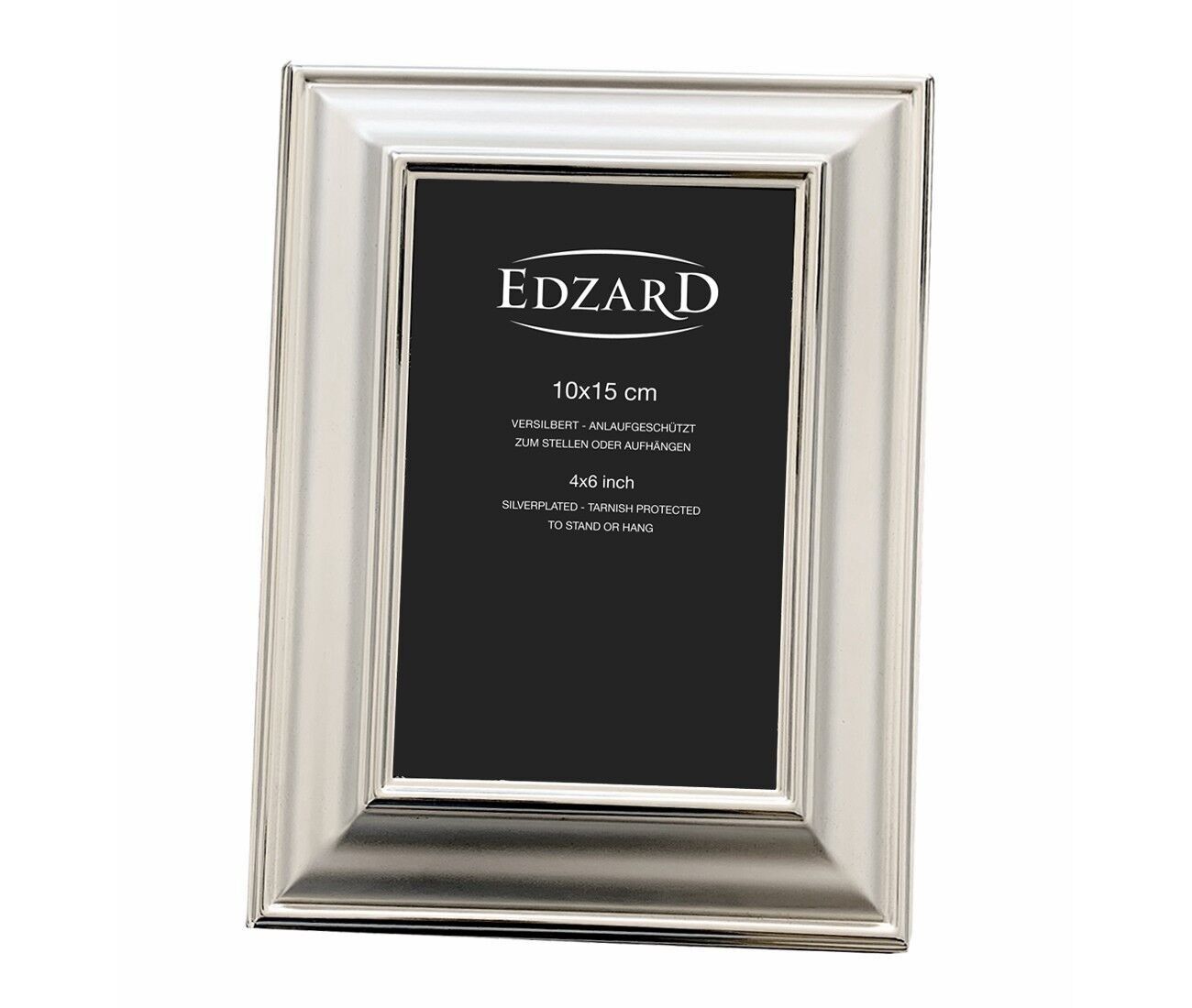 Fotorahmen Partici für Foto 10 x 15 cm, edel versilbert, anlaufgeschützt, mit 2 Aufhängern