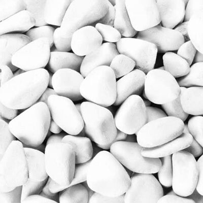 Canicas 7 - 15 mm, piedras decorativas redondas, 1 kg, blanco, piedra natural