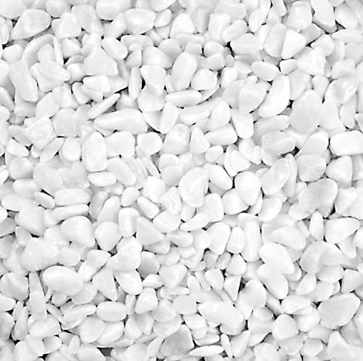 Nuggets 6 - 8 mm, rounded decorative stones, 1 kg, white, natural stone