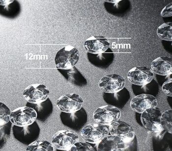 Diamants décoratifs 5 x 12 mm, incolores, 330 ml, paillettes 2
