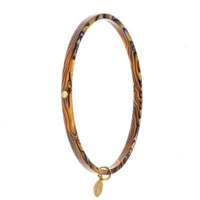 Thin HANNAH bracelet with golden tassel Color Onyx