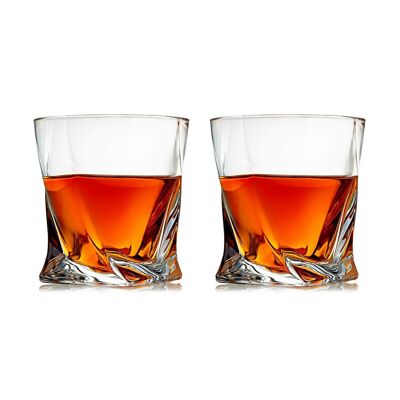 Vasos de whisky retorcidos (par)