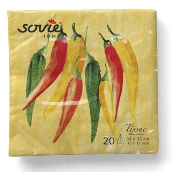 Serviette en tissu Chili 33 x 33 cm, 20 pièces 5