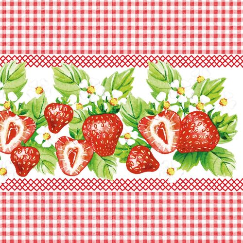 Serviette Erdbeeren in Rot aus Linclass® Airlaid 40 x 40 cm, 12 Stück