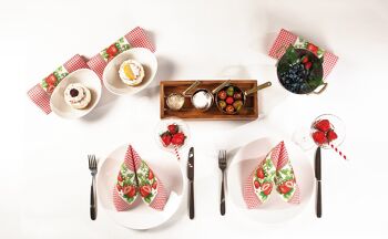 Serviette de table fraises en rouge de Linclass® Airlaid 40 x 40 cm, 12 pièces 2
