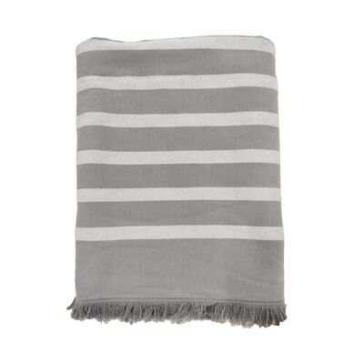 Fouta coton doublée éponge Alanya Gris 90x160 cm