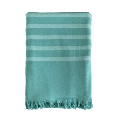 Fouta coton doublée éponge Alanya Lagoon-Lake 90x160 cm