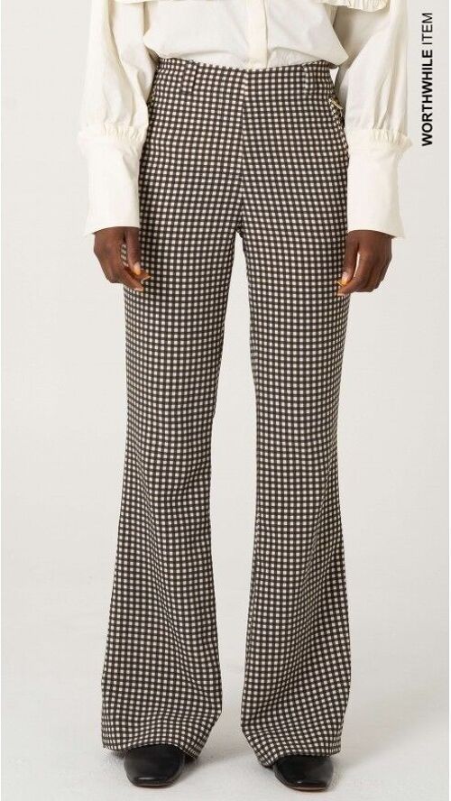 Vichy flared pants / Business casual