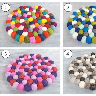 Coasters made of felt balls approx. Ø20cm
