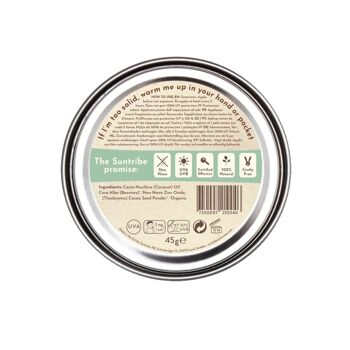 Suntribe Crème solaire minérale naturelle pour le visage et le sport au zinc FPS 30 Teinte de boue 3