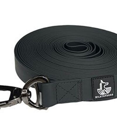 Black PVC 15m leash with safety carabiner