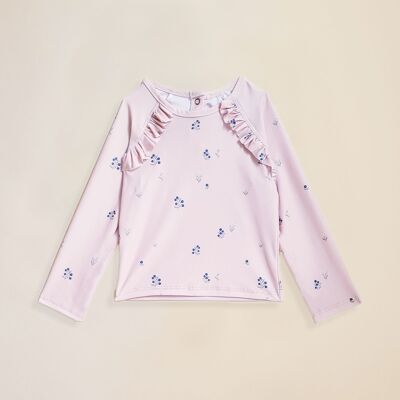 Top Anti-UV Arricciato - Fiore Rosa