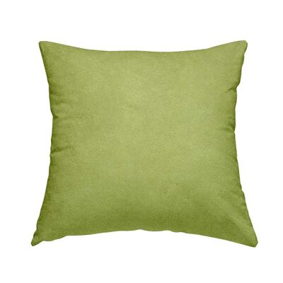 Chenille Fabric Soft Crushed Lemon Lime Green Plain Cushions Piped Finish Handmade To Order