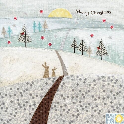 Christmas Bunny Snow Scene -Enchantment