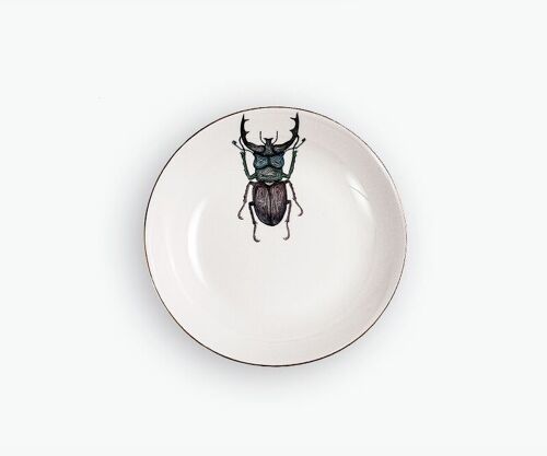 Plato hondo escarabajo ciervo