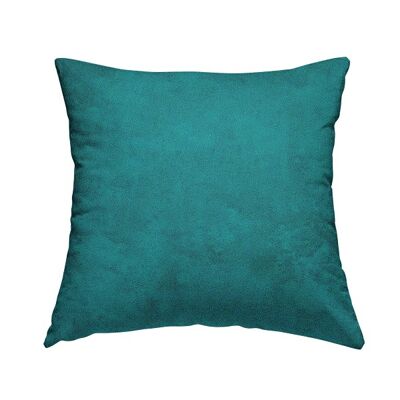 Chenille Fabric Soft Crushed Teal Blue Plain Cushions Piped Finish Handmade To Order