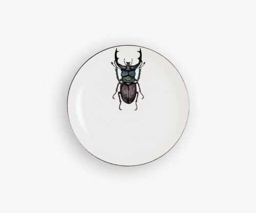 Plato postre escarabajo ciervo