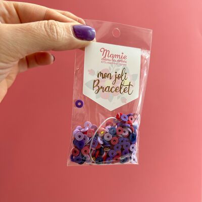 Kit 1 bracelet en perles Heishi violet