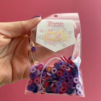 Kit 1 bracelet en perles Heishi violet 3