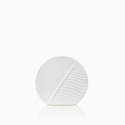 Vase Leaf White-S