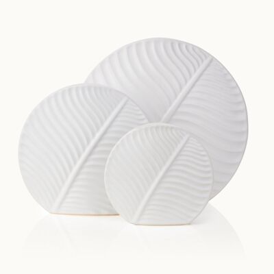 Vase Leaf White-L