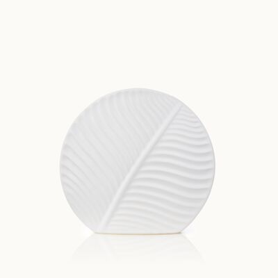 Vase Leaf White-M