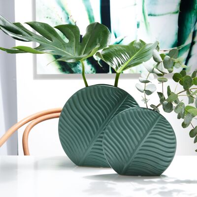 Vase Feuille vert-M