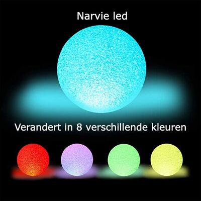 Bombilla LED Narvie cambio de color iluminación ambiental 8 cm de diámetro para interior