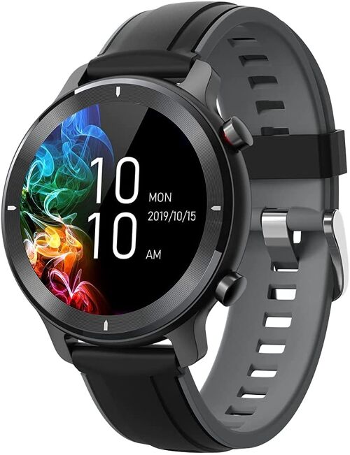 Tijdspeeltgeenrol Gandley Smartwatch Dames Smartwatch Heren Horloge 1.4 inch GPS Kleurenscherm Full Touch Stappenteller Multi Sport 10+ Watchfaces Siliconen Zwart/grijs Cadeau