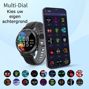 Time Play Gandley Smartwatch Femme Smartwatch Homme Montre 1,4 pouces GPS Écran couleur Full Touch Podomètre Multi Sport 10+ Watchfaces Silicone Noir/Gris Cadeau 5