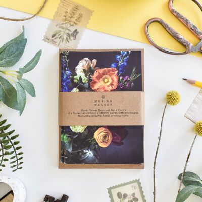 Blumenstrauß-Kartenpackung mit 8 Stück