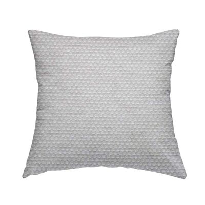 Chenille Fabric Woven Hopsack Silver Grey Plain Cushions Piped Finish Handmade To Order