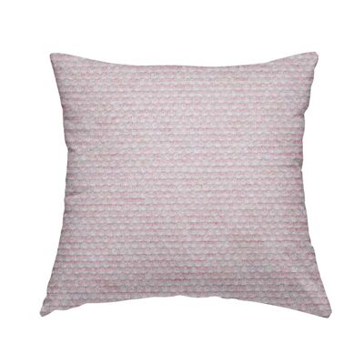 Chenille Fabric Woven Hopsack Pink Plain Cushions Piped Finish Handmade To Order