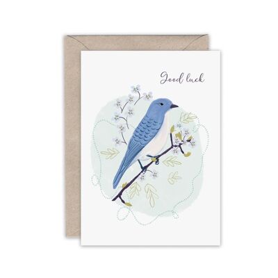 Good luck bluebird greeting card