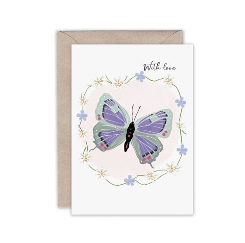 With love butterfly everyday greeting card