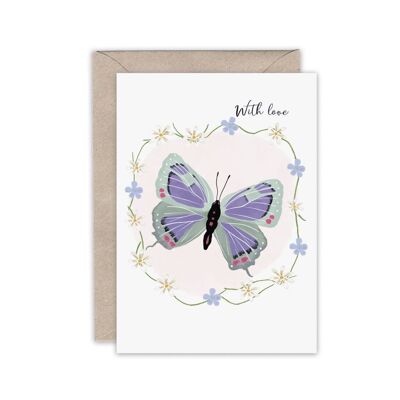 TARJETA FELICITACIÓN DIARIA CON AMOR MARIPOSA
